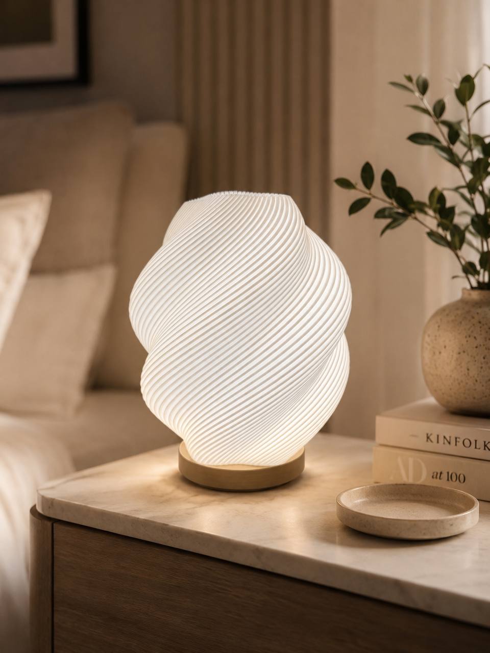 Lámpara Spiral White A.S3D iluminada