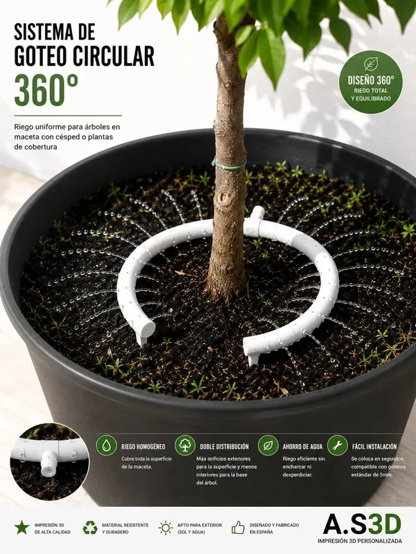 Sistema de goteo circular 360°